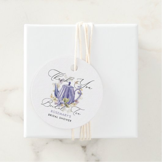 Bruids Thee Paarse Theepot Bruiloft  Bedankjes Labels (In situ)