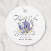 Bruids Thee Paarse Theepot Bruiloft  Bedankjes Labels (Voorkant)