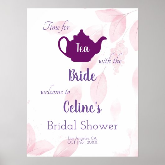 bruids thee partij teken poster (Voorkant)