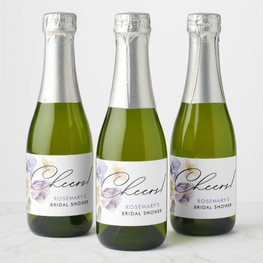 Bruids Thee Party met Bloemen Bruiloft Thee Bruids Sparkling Wijnetiket (Flessen)