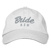 Bruid's Trouwdag Pet met Monogram (Voorkant)