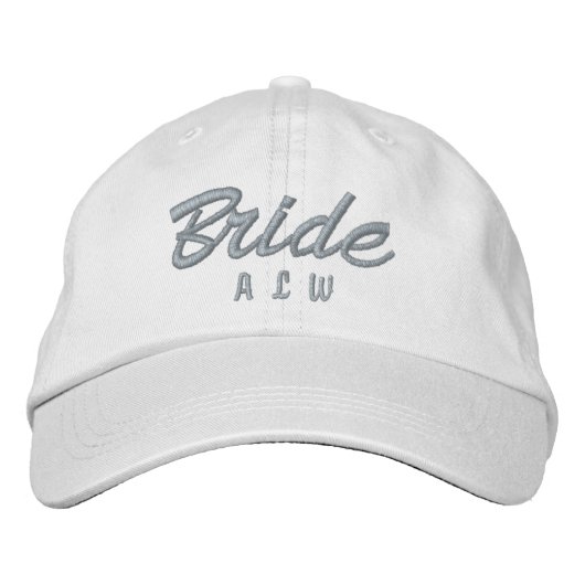 Bruid's Trouwdag Pet met Monogram (Voorkant)