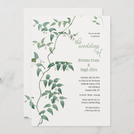 bruids wijnstok bruiloft uitnodiging (Voorkant / Achterkant)