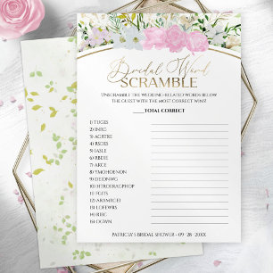 Bruids Woord Scramble Game Wildflower Spring kaart