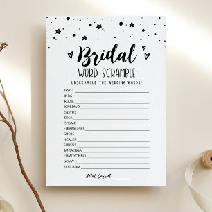 Bruids woord scramble met antwoorden Game Kaart