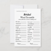 Bruids woord scramble vrijgezellenfeest spel kaart (Voorkant)