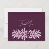 Bruidsa Shower Bedankkaart Burgundy Bladeren (Voorkant)