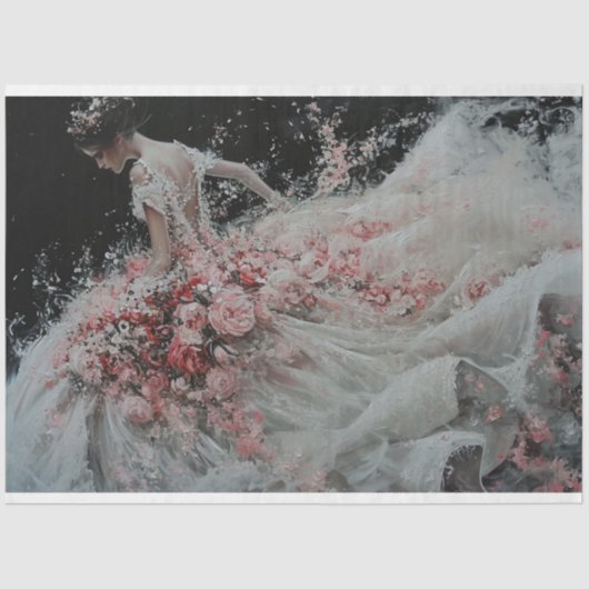 Bruidsbloemenshowers  tissuepapier (Voorkant)