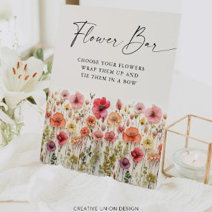 Bruidsboeket Bruidsshower Bloemen Bar Bord Reclamebord Met Voetstuk
