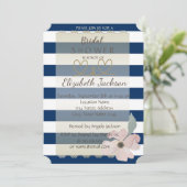 Bruidsboeket Bruiloft Navy Blue Kaart (Staand voorkant)