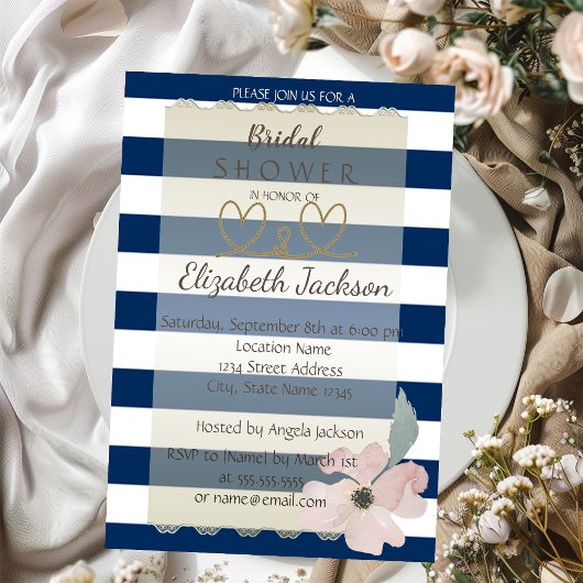 Bruidsboeket Bruiloft Navy Blue Kaart