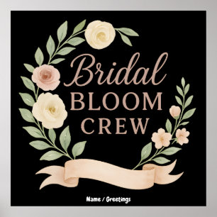 Bruidsboeket Crew Bloemige Bachelorette Party Desi Poster