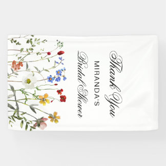Bruidsboeket Elegante Dank je wel Bruiloft Spandoek