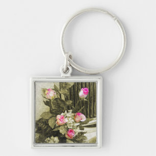 Bruidsboeket in vintage stijl sleutelhanger