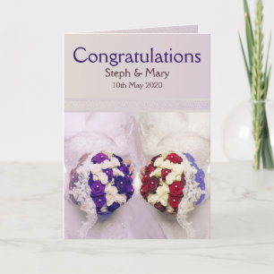 Bruidsboeket Lesbisch Huwelijk Felicitaties Kaart