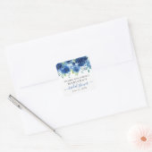 Bruidsboeket met blauwe bloemen vierkante sticker (Envelop)