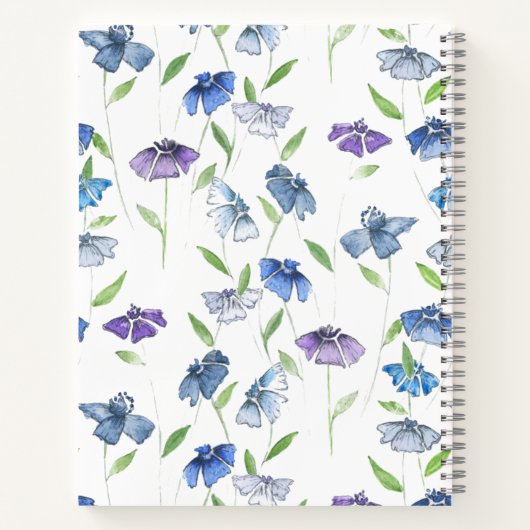 Bruidsboeket met blauwe lavendelbloemen notitieboek (Achterkant)