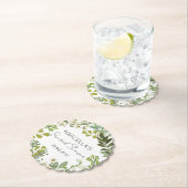 Bruidsboeket met groen en bloemen kartonnen onderzetters (Insitu)