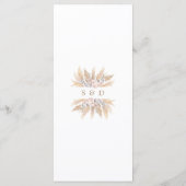 Bruidsboeket met Roze Rozen Witte Orchidee Pampas  Menu (Achterkant)