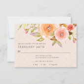 Bruidsboeket met roze waterverf bloemen kaart (Voorkant)