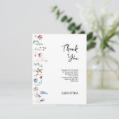 Bruidsboeket met wilde bloemen bedankkaart (Staand voorkant)