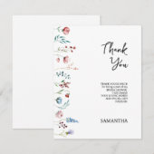 Bruidsboeket met wilde bloemen bedankkaart (Voorkant / Achterkant)