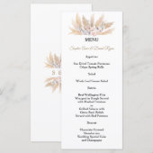 Bruidsboeket Rozen Witte Orchidee Pampasgras Menu (Voorkant / Achterkant)