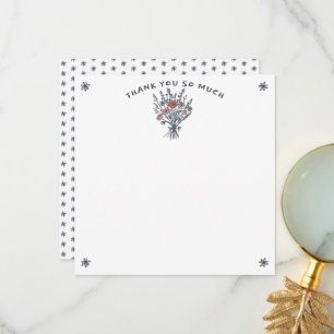 Bruidsboeket Ruige Fantasie Bruiloft Feest Bedankkaart