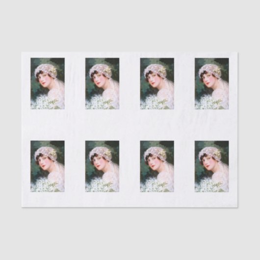 Bruidsboeket van kant en bloemen in vintage wit tissuepapier (Voorkant)