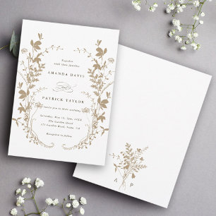Bruidsboeket van silhouetten van wilde bloemen in kaart