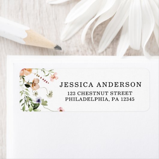 Bruidsboeket Wildflower Rustic Roze Bloemlabel Etiket (Insitu)