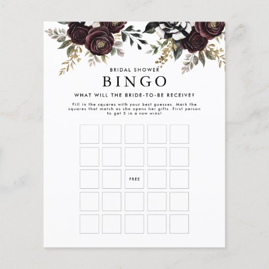 Bruidsbruiloft Bingo Spel Flyer (Voorkant)