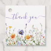 Bruidsbruiloft met wilde bloemen bedankjes labels (Voorkant)