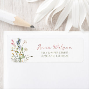 Bruidsbruiloft Wildflower Retouradres Etiket