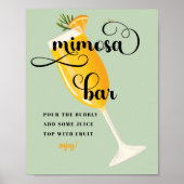 Bruidsbrunch Bruidsfeest | Mimosa Bar Bord Poster (Voorkant)