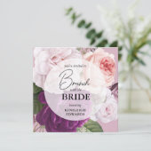 Bruidsbrunch Elegant Mauve Bloemen Rozen Kaart (Staand voorkant)