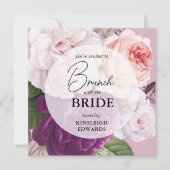 Bruidsbrunch Elegant Mauve Bloemen Rozen Kaart (Voorkant)