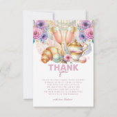 Bruidsbrunch Pastel Roze Glitter Goud Bedankkaart (Voorkant)