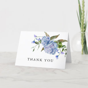 Bruidscadeau Dankkaart met Rustieke Blauwe Bloemen Bedankkaart