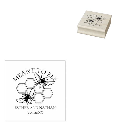 Bruidscadeau rubber stempel Meant to Bee (Gestempeld)