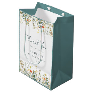 Bruidschuur bedanken met wilde bloemen medium cadeauzakje