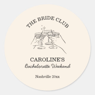 Bruidsclub Bachelorette Weekend Favor Cocktail Ronde Sticker