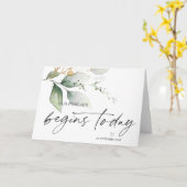 Bruidsdag bruid Onze Forever Begint Vandaag Kaart (Gele Bloem)