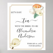 Bruidsdaggroetbord met thema Calla Lily groenblijv Poster (Voorkant)