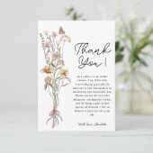 Bruidsdankkaart voor wilde bloemen bruidsfeest bedankkaart (Staand voorkant)