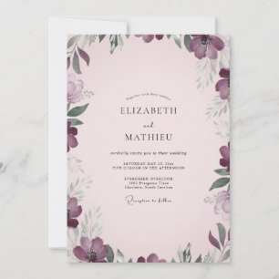 Bruidsdecoratie met Blush Plum Anemone Kaart
