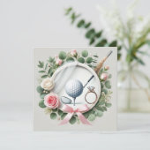 Bruidsdouche Golf thema met golfbal  Save The Date (Staand voorkant)