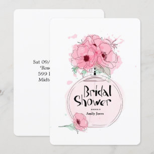 Bruidsdouche Parfumfles met bloemen Kaart