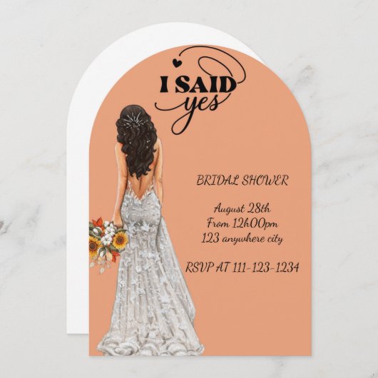 BRUIDSDOUCHE UITNODIGING (Voorkant / Achterkant)