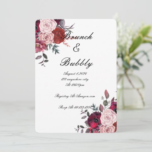 BRUIDSDOUCHE UITNODIGING (Staand voorkant)